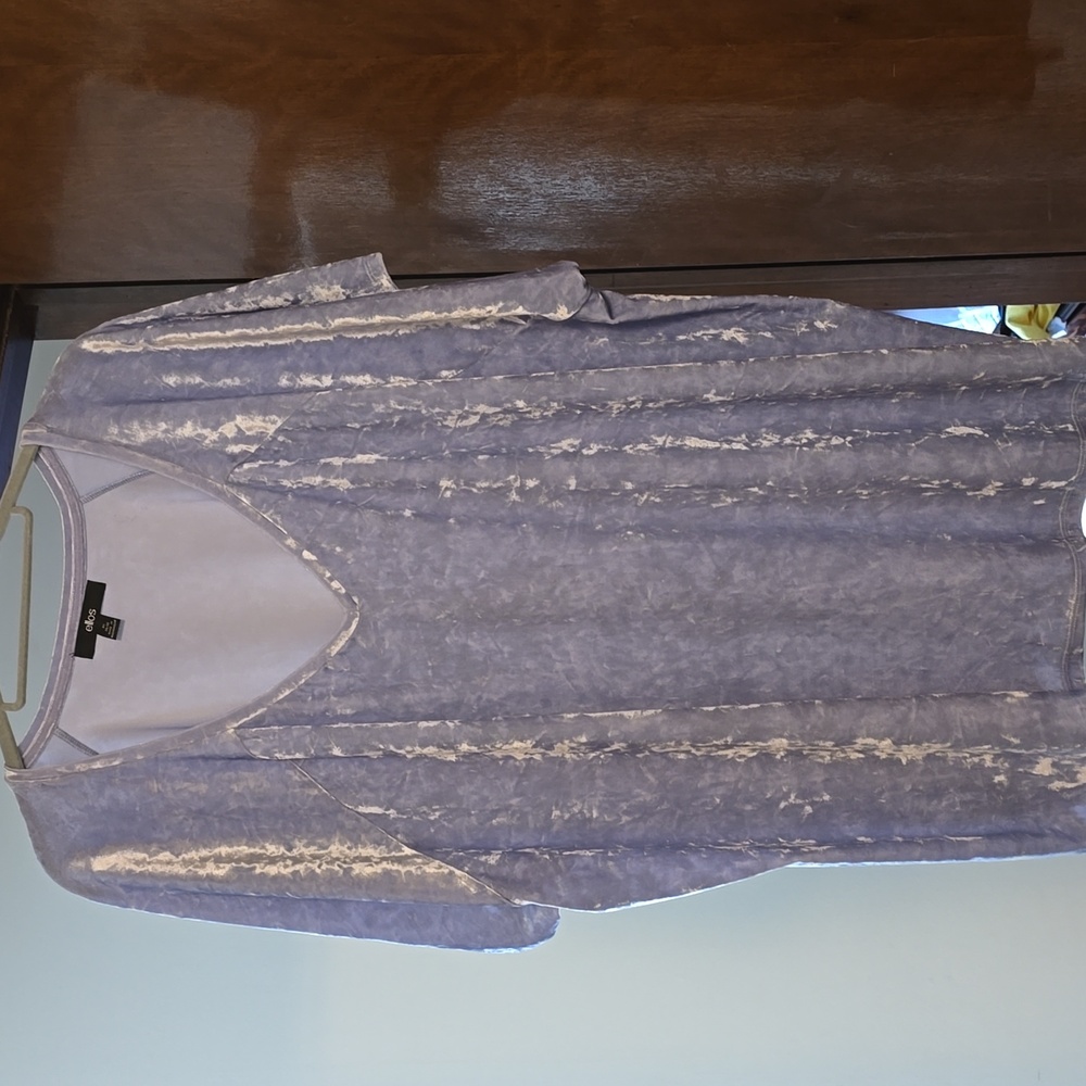 Ellos Light Blue Velvet Top